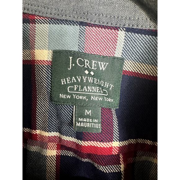 J. Crew Heavyweight Flannel Red/Blue Plaid Men's Size Medium - Picture 3 of 12